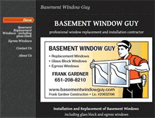 Tablet Screenshot of basementwindowguy.com